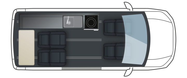 Volkswagen T6 se zvedací střechou (39) - půdorys